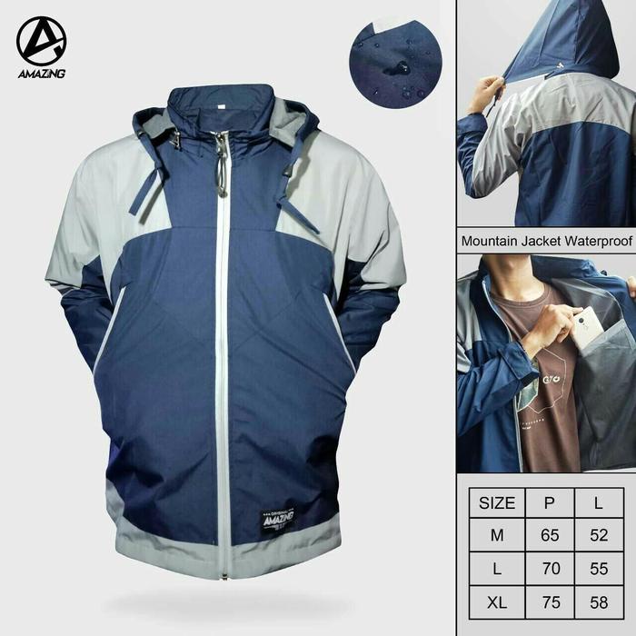 Jaket Gunung Jaket Outdoor Waterproof Wanita Laki laki Remaja by Amazing Bahan Parasut Premium