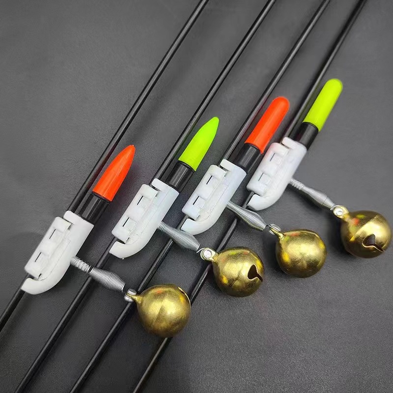 1set Memancing Batang Elektronik Pancing Bercahaya Tongkat Lampu Memancing Alarm Bell Ring LED Removable Pole Float Night Light Fishing Tackle