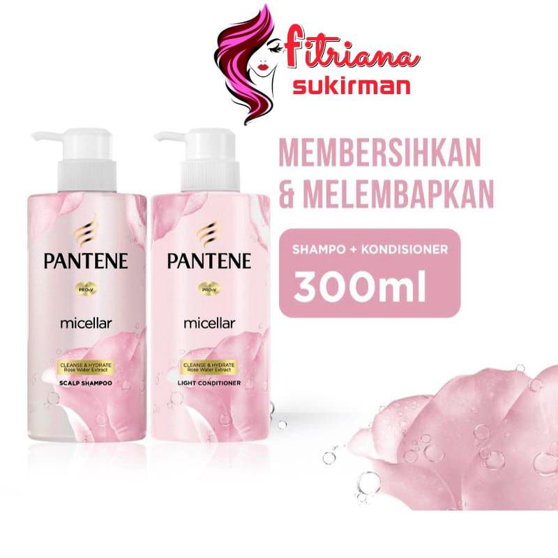 Pantene Pro-V Micellar Rose Water Shampoo dan Conditioner 300ml