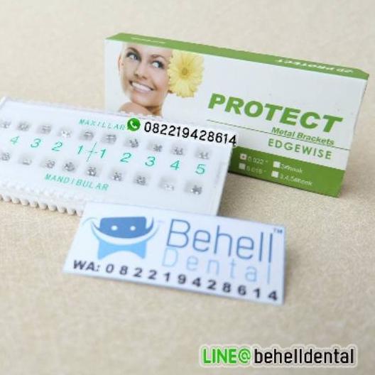 [SQ6]ORIGINAL BRACKET BEHEL METAL PROTECT MINI EDGEWISE WITH HOOK - Bracket Ortho Dental Protek Prot