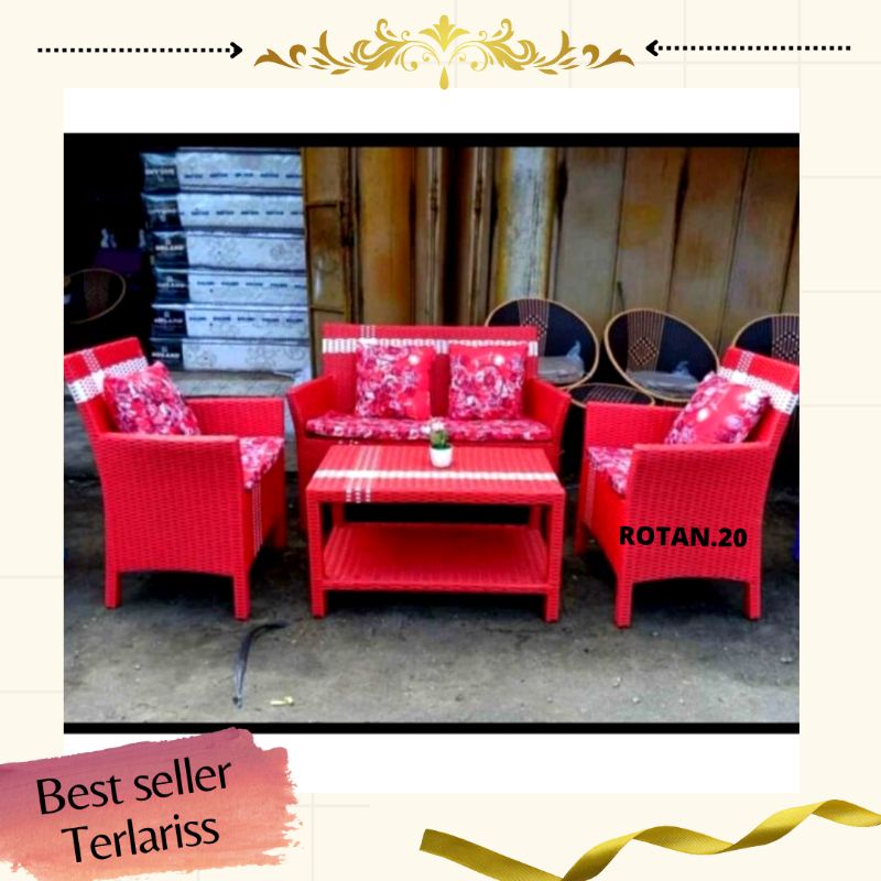 Kursi Sofa Hawai Rotan Sintetis Kursi Santai Kursi Sofa