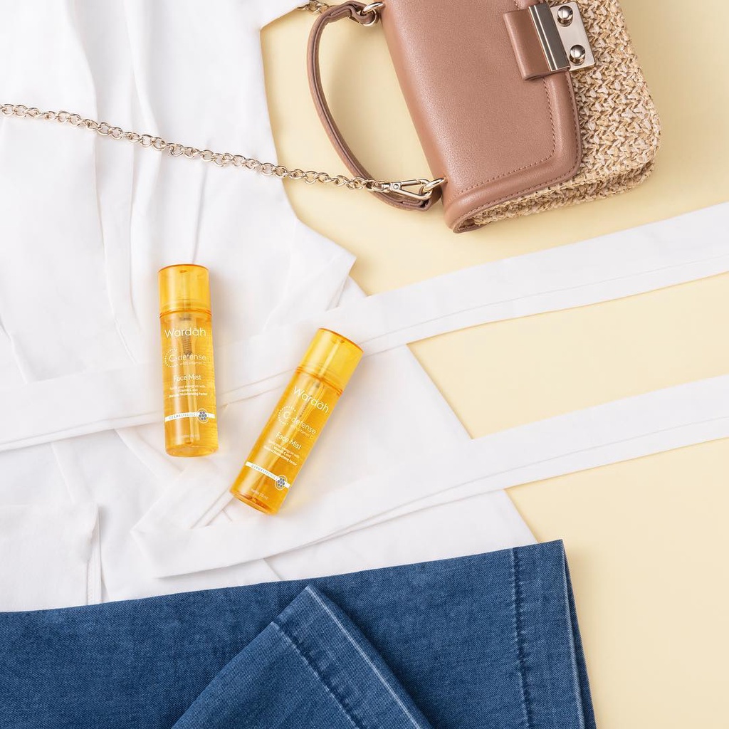 Wardah C-Defense Face Mist Toner / Setting Spray Make Up With Vitamin C Ukuran 55 ml -  Kuning Spiritz Your Energy On With Vitamin C and Natural Moisturizing Factor Wardah Face mist C-Defence Menyegarkan Kulit Makeup