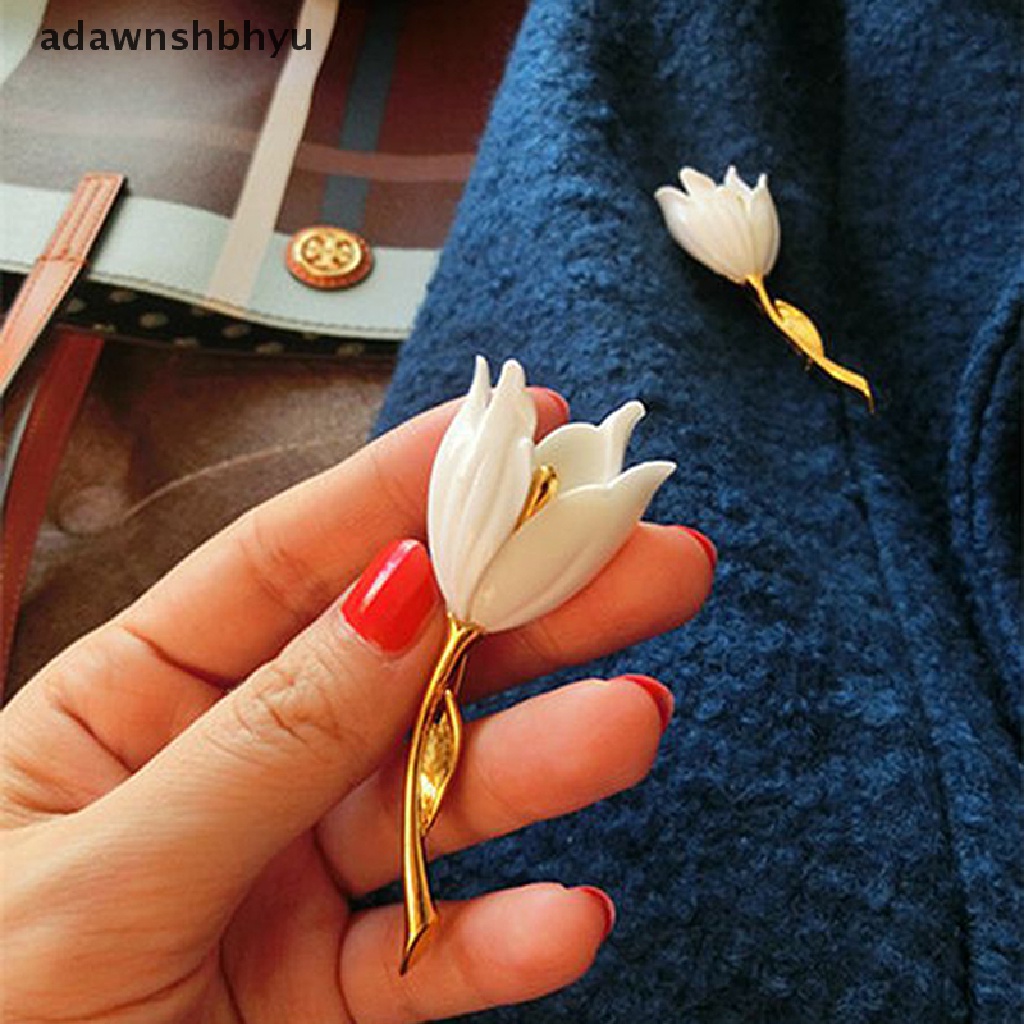 Adawnshbhyu Bunga Tulip Enamel Bros Pin Kerah Collar Syal Dekorasi Perhiasan Garment Jewelry ID