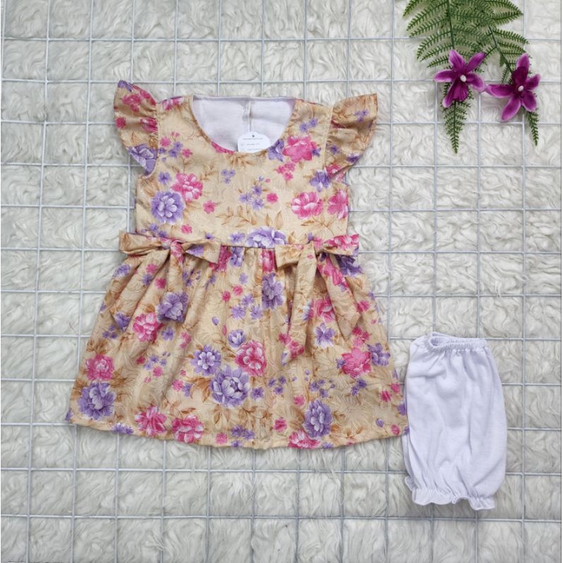 baju bayi perempuan Dress bunga gliter