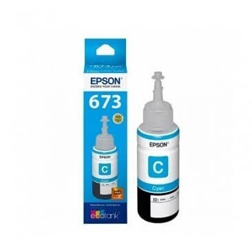TINTA EPSON 673 CYAN / T673 BIRU ORIGINAL RESMI FOR L800 L850 L1800