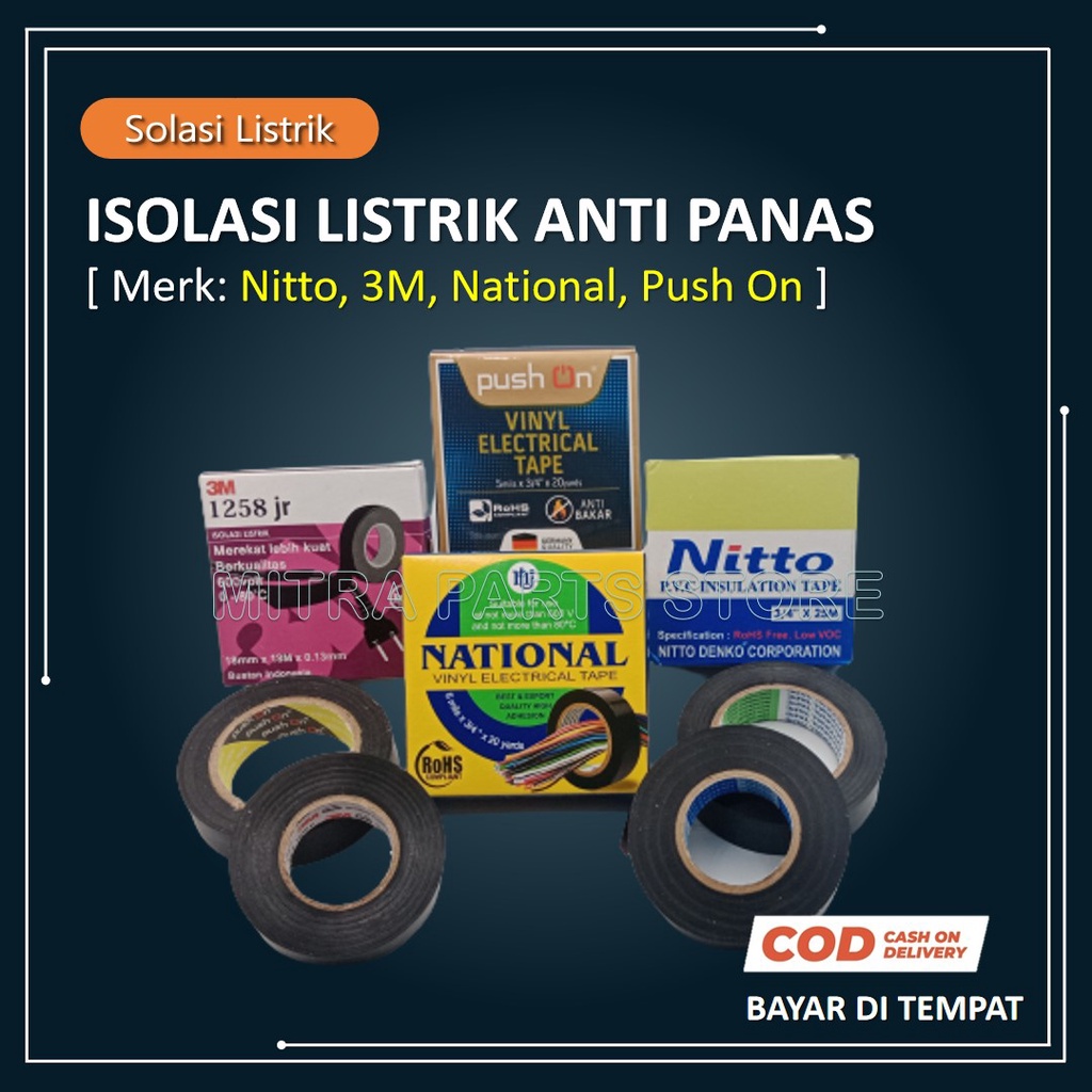 Isolasi Insulation Tape Listrik Anti Panas - Isi 1 Pcs