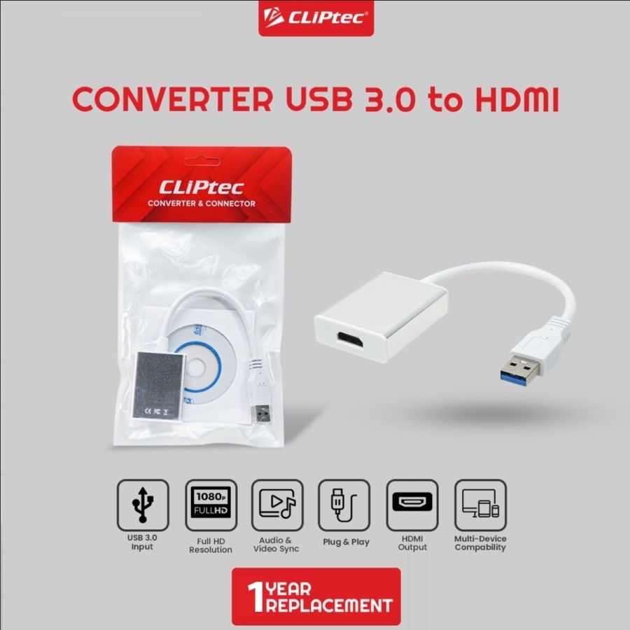 Converter Kabel CLIPtec CL-CC UH USB 3.0 To HDMI