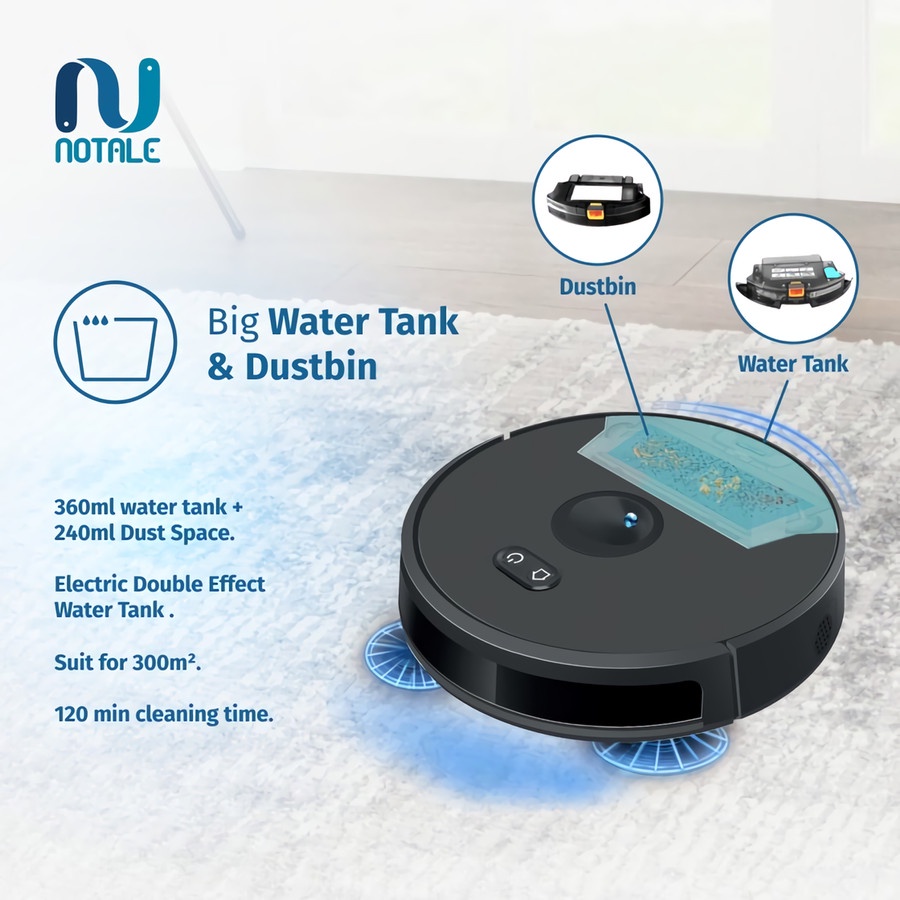 Notale Robot Vacuum Cleaner with UV Sweep Mop Pel