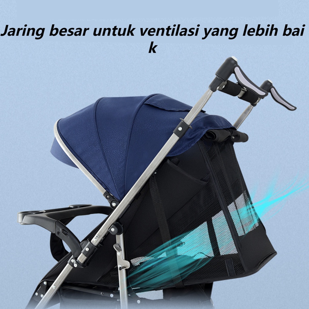 Baby Stroller Kereta Bayi 2-Way Travel With Umbrella Lightweight Foldable Stroller for Baby Cabin Size sangat ringan Stroller