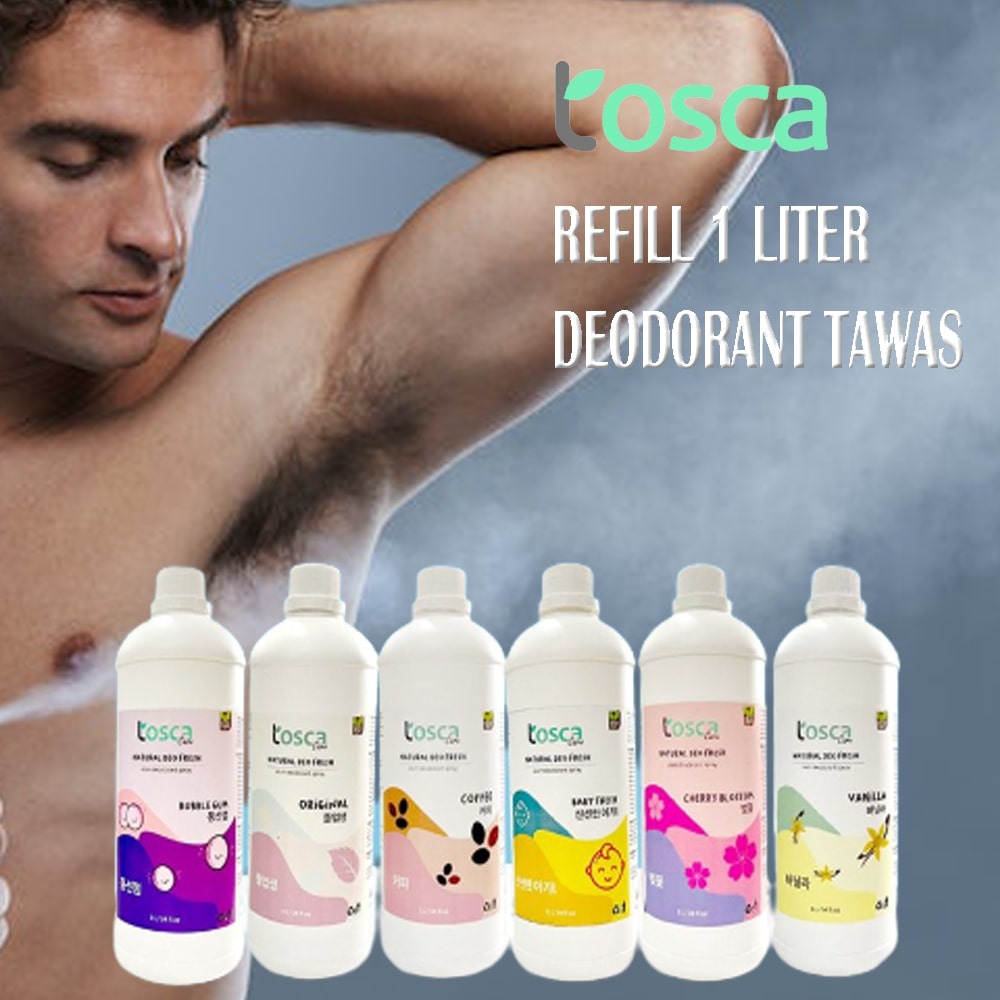 Deodorant Tawas Spray Refill 1 Liter - Tosca Fresh Natural Refill Isi Ulang 1 Liter - Deodorant Tosca 1 L