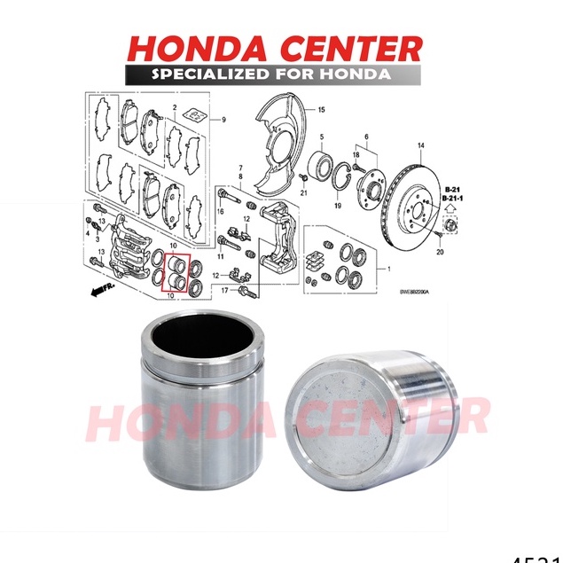 piston rem depan crv RE RM RW gen3 gen4 gen5 turbo 2007 2008 2009 2010 2011 2012 2013 2014 2015 2016 2017 2018 2019 2020 2021 2022 2023 45216-SHJ 45216-TMJ