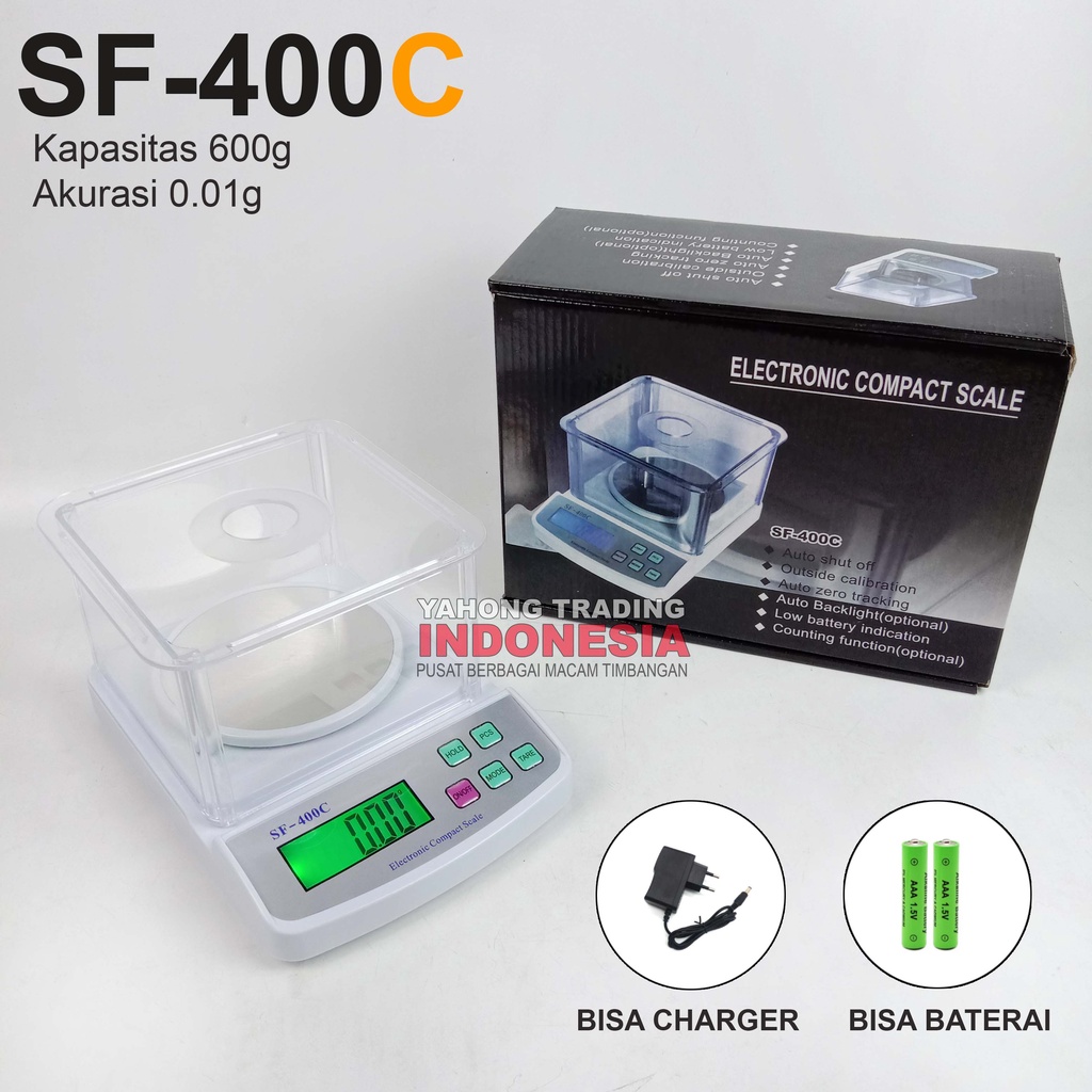 Timbangan Digital SF400C 600g 0.01g Timbangan Dapur Bubuk Obat Emas