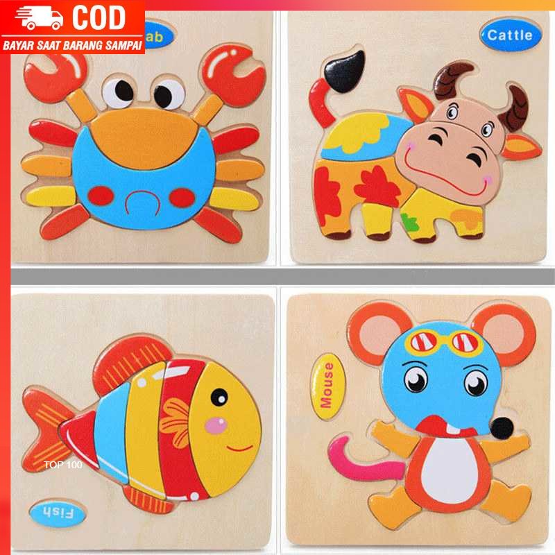 ( 100% BARANG ORI ) Mainan Puzzle 3D Anak Kayu - 008