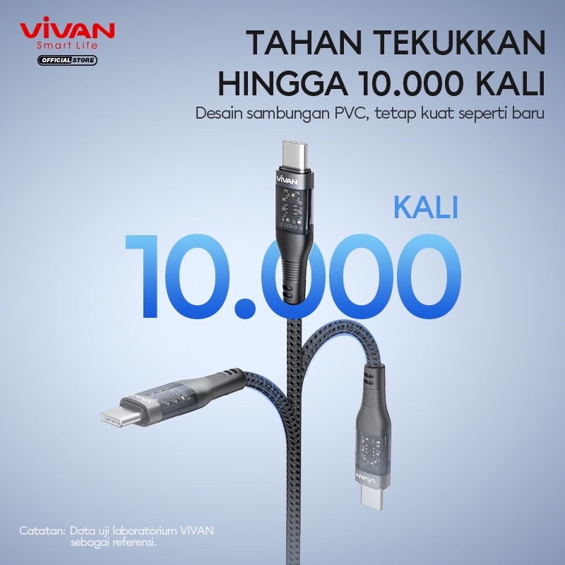 VIVAN EXPLORE CL / EXPLORE CC Kabel Type C to iPhone / Type C to Type C 60W Fast Charging Power Delivery Support iPhone 13 Notebook - Garansi Resmi