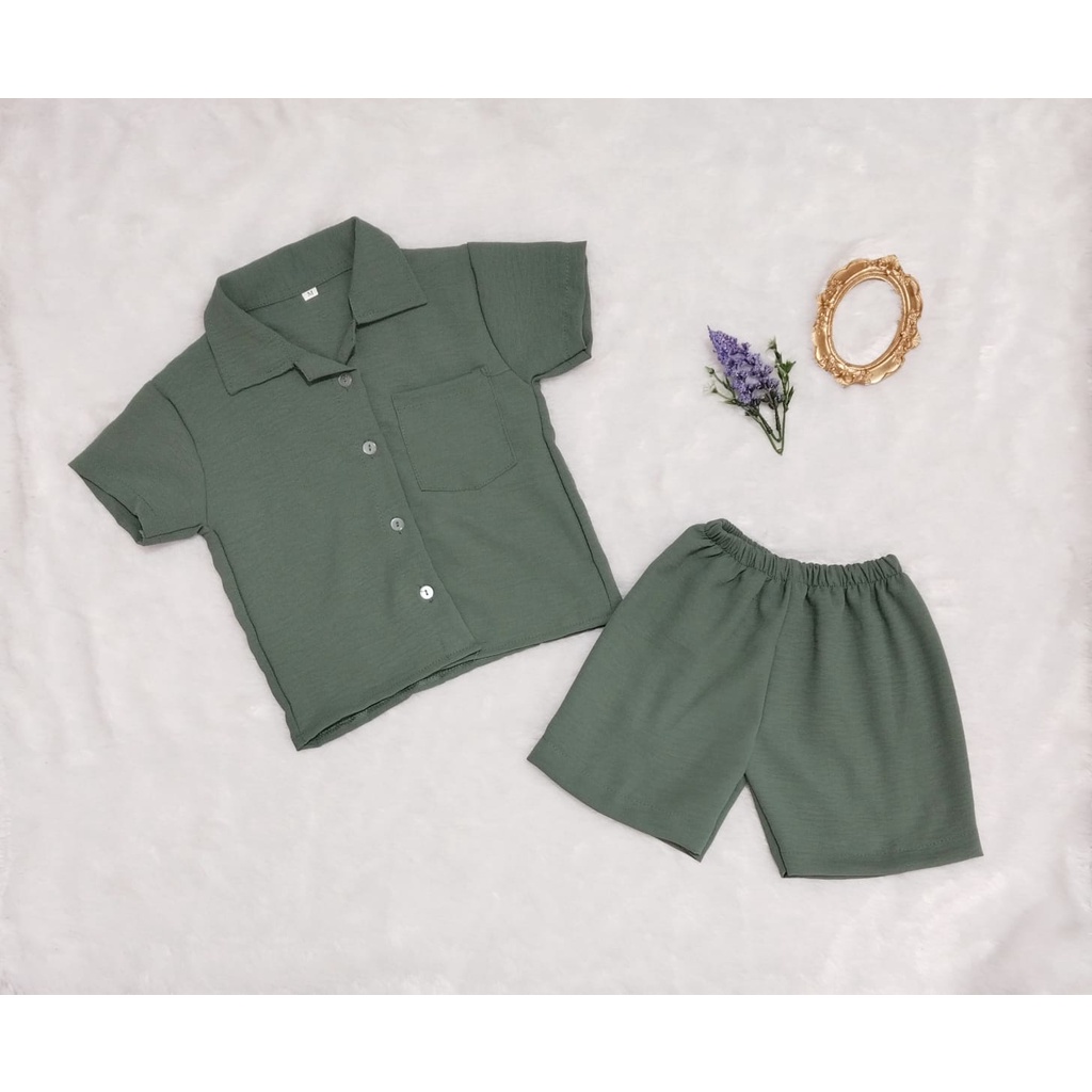 RILLO - Setelan Anak Pendek Crinkle