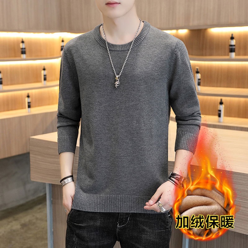 Pakaian Rajut Pria 2022     Pria Sweater Pria Tebal Dalam Memakai Sweater Kasual BuluBerjajar Therma