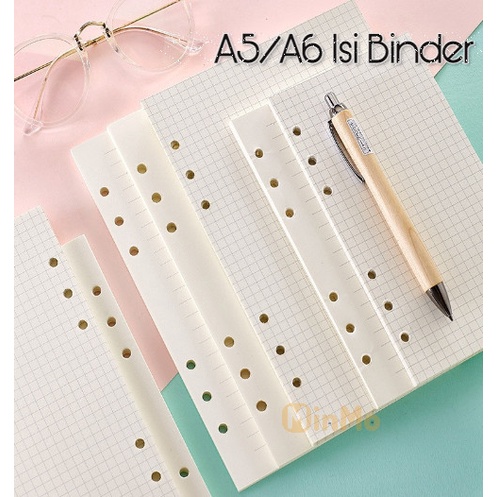 

A5 A6 ISI BINDER 6 HOLES RING DOT BLANK GRID TODO LIST WEEKLY