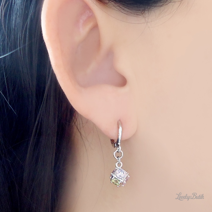 Anting Klip Xuping Silver Wanita Dewasa Lol4 Anting Clip Perhiasan Fashion Model Jurai Krist4l Mewah Premium Awet Lovelybutik