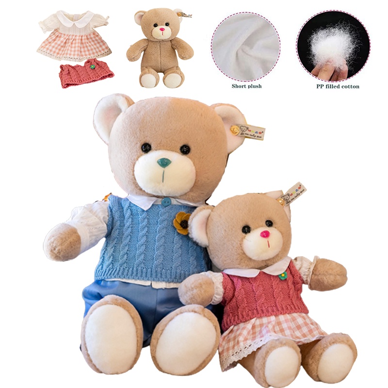 Boneka Teddy Bear Boneka Mainan Mewah Boneka Lembut Dg Pakaian Yang Dapat Dilepas Hadiah Xmas