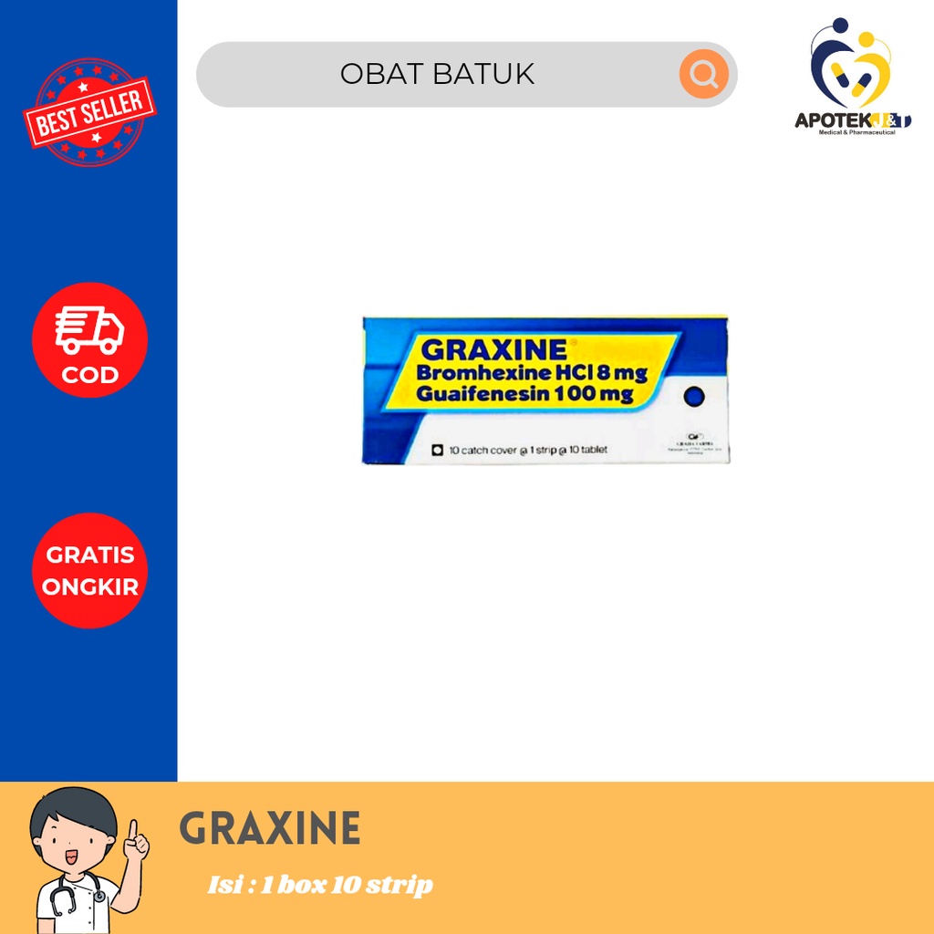 GRAXINE PER BOX / OBAT BATUK TABLET ISI 10 STRIP