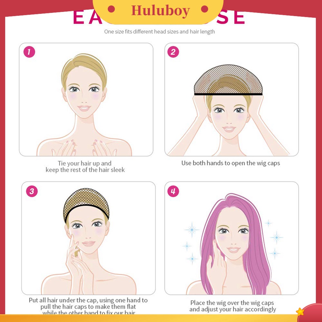 Topi Jaring Rambut Palsu Elastis Bahan Mesh
