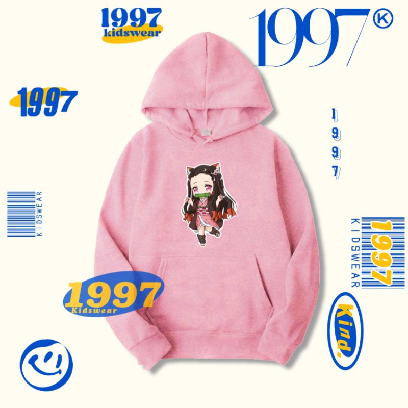 Jaket Baju Anak - Hoodie Sweater Anime Nezuko Kamado Demon Slayer Karakter Terbaru Murah Lebay Kids 
