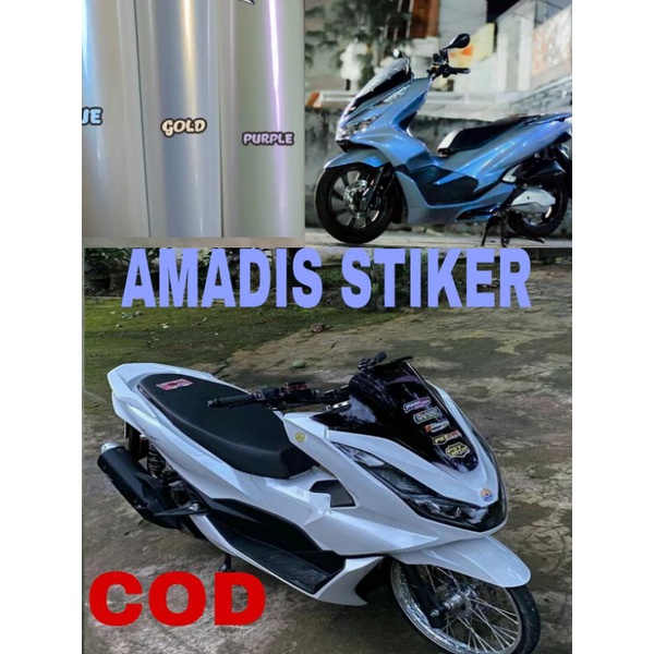 Stiker Skotlite Putih Lembayung Sticker motor Warna mutiara Skotlet magic Stiker