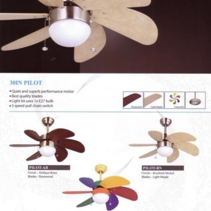 Ceiling Fan + Lampu Edma Pilot 30"