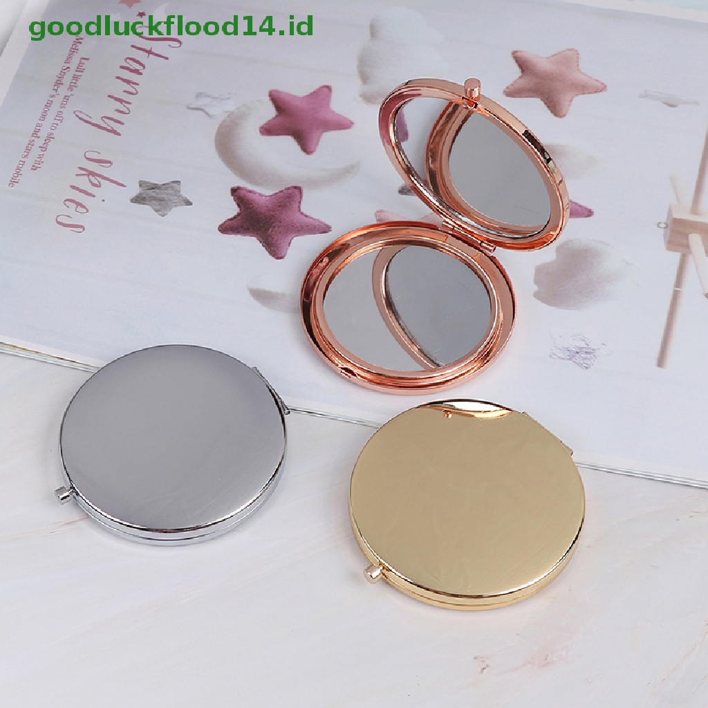 [GOOGFOUR] Vintage alloy compact pocket mirror folded makeup Kosmetik Cermin Pembesar [TOP]