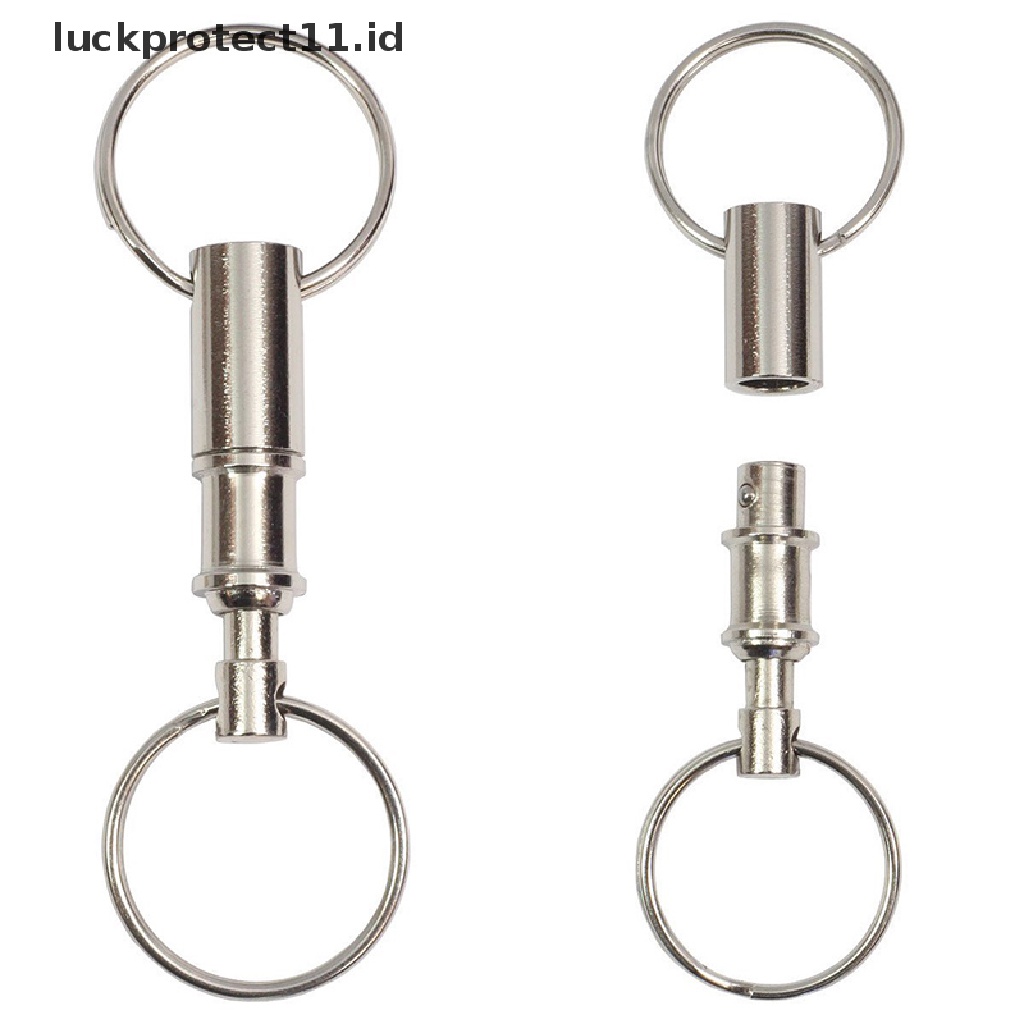 /Fashion Hot//// New Dual Key Ring Snap Lock Holder Detachable Pull-Apart Key Rings Gantungan Kunci.