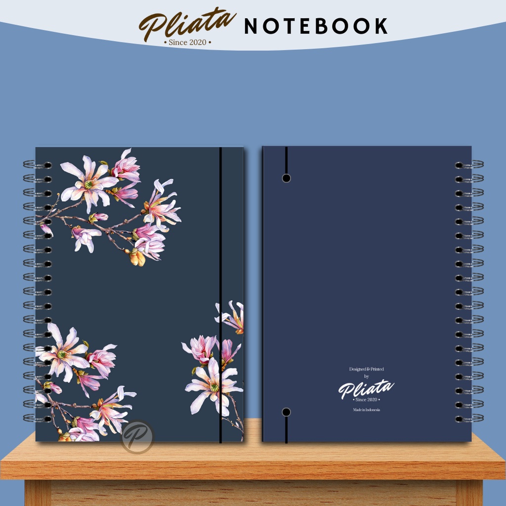 PLIATA NOTEBOOK SPIRAL - (PN27) Blue Flower - Softcover Doft Aesthetic Book Buku Tulis