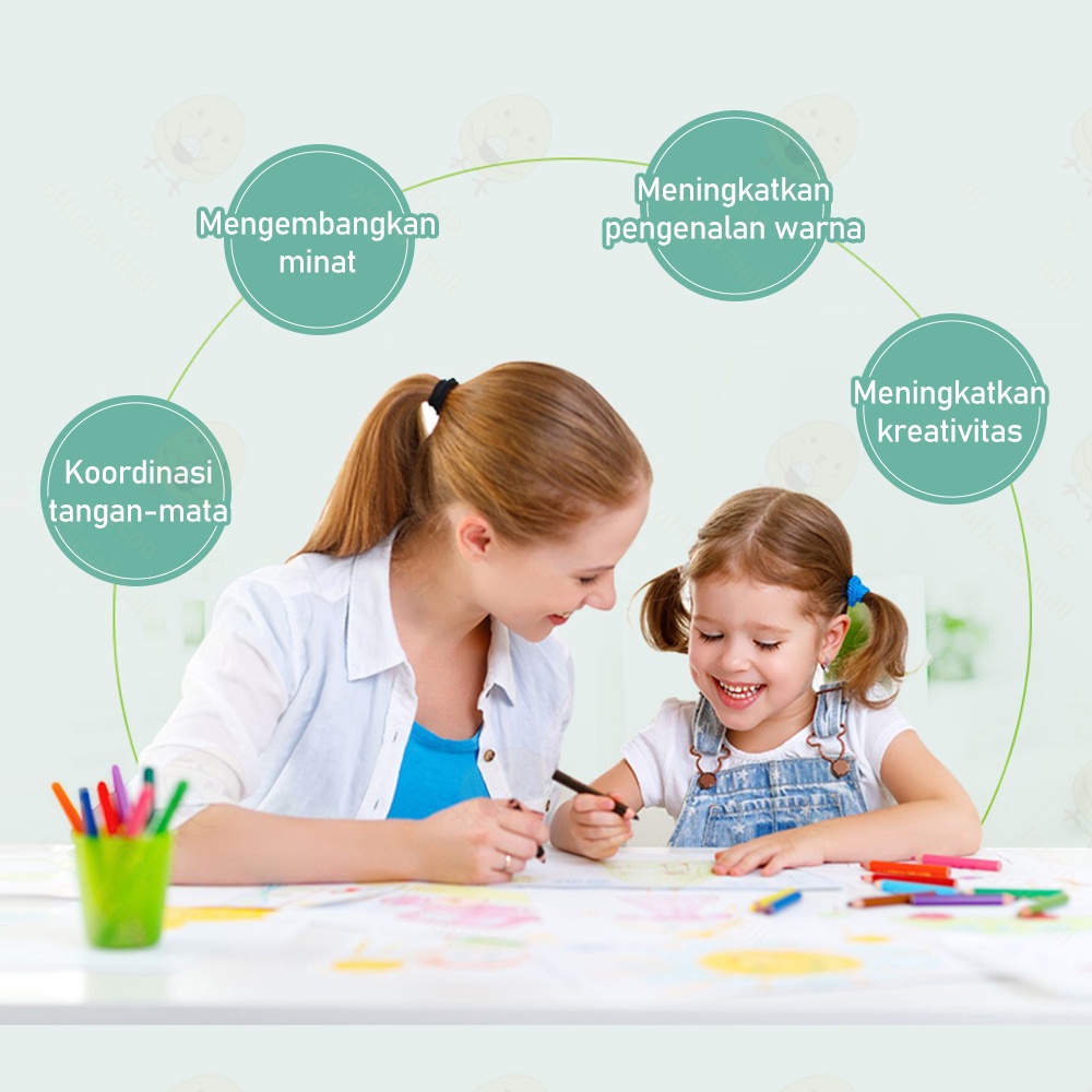 Lacoo Art set 68PCS Crayon set Pensil warna Alat krayon menggambar mewarnai