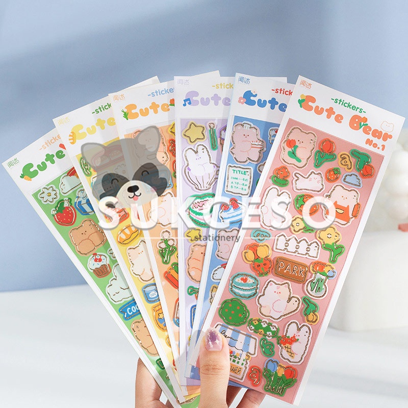

Stories of Cute Bear Diary Deco Stickers / Stiker Tempel Gambar Motif Lucu Unik Murah