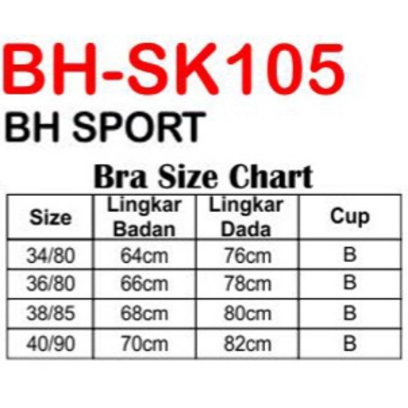 Bra Sport GOLDEN NICK SK105 Bahan Kaos Busa Tipis | BH Tanpa Kawat | Pakaian Dalam