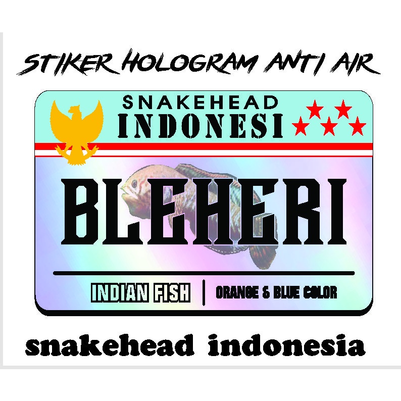 stiker hologram ikan galak channa/kartu ikan