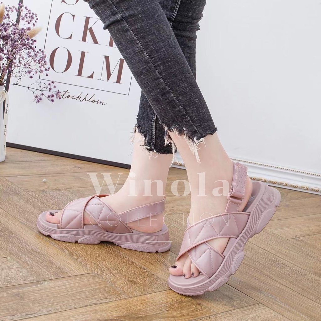 Sandal Gunung Anak Perempuan Tali Silang Empuk Ringan Size 30-35 Winola Collection WNL 2205-B1