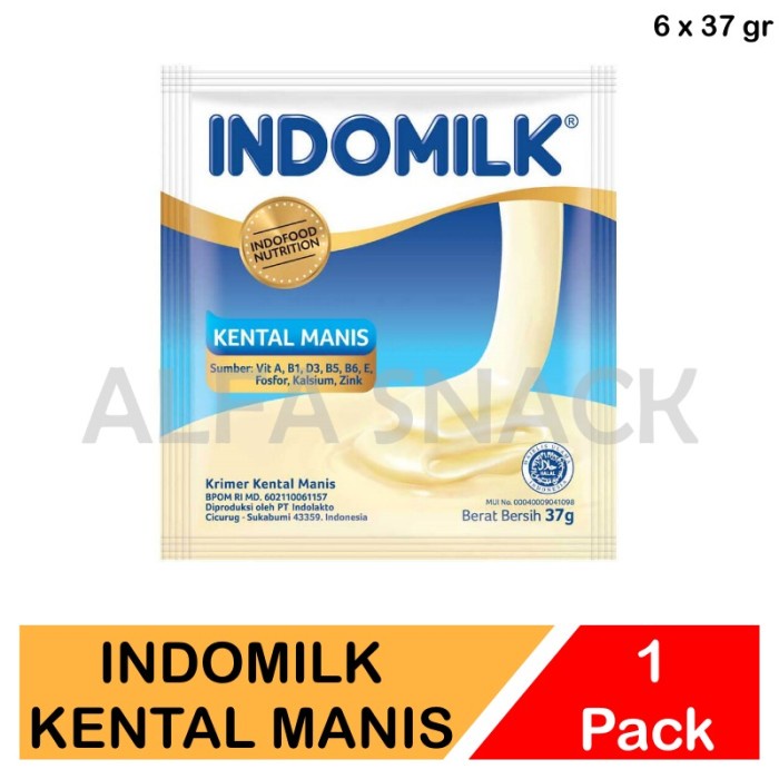 

Indomilk Kental Manis Kemasan Sachet (6 x 37 gram)