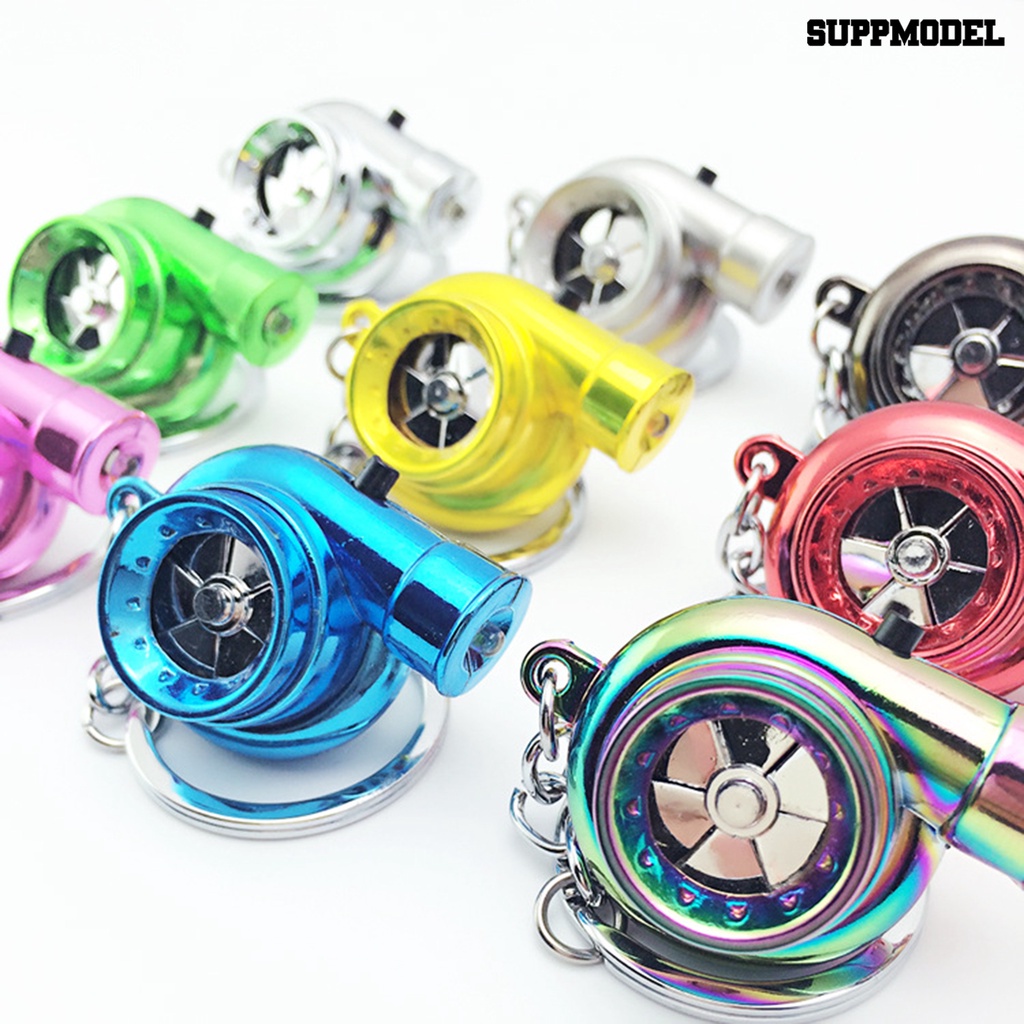 [Auto] Gantungan Kunci Lampu LED Bentuk Turbo Dapat Berputar Turbocharger Keychain Berputar Aksesoris Untuk Kunci