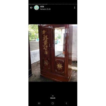 LEMARI JATI 2 PINTU