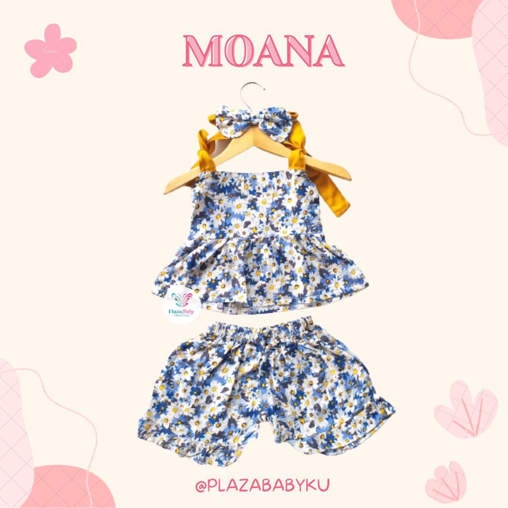 SALE 10.10 Plazababyku BBB MOANA setelan anak perempuan jumper jumpsuit bayi polos lucu free headband