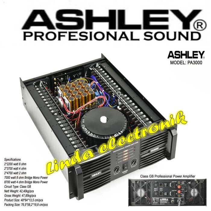 power amplifier ashley pa 3000 / pa3000 class GB 4400 watt