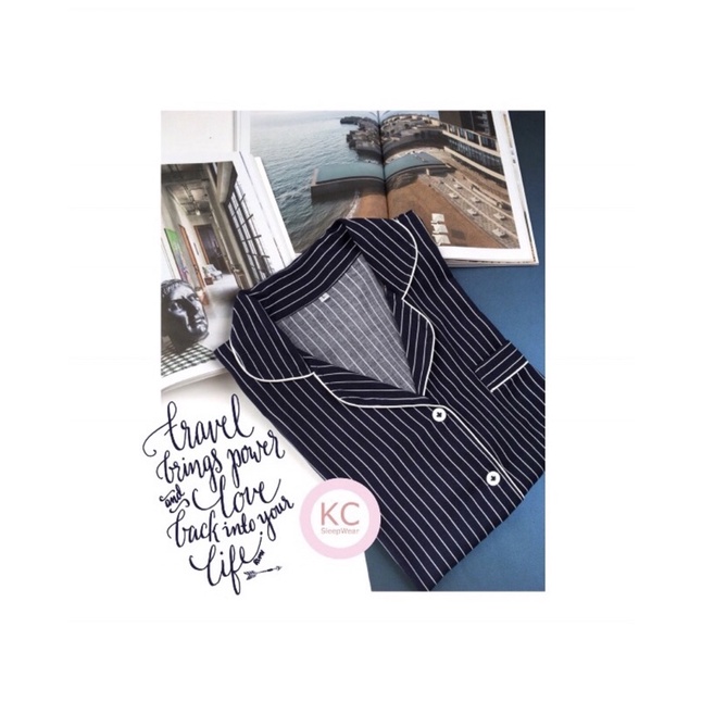 Modern Renaisance Piyama Pria / Baju Tidur Celana Panjang Lengan Pendek