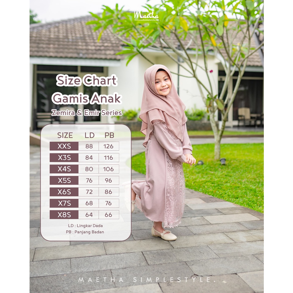 Maetha - Gamis Muslim Anak Zemira Series-8