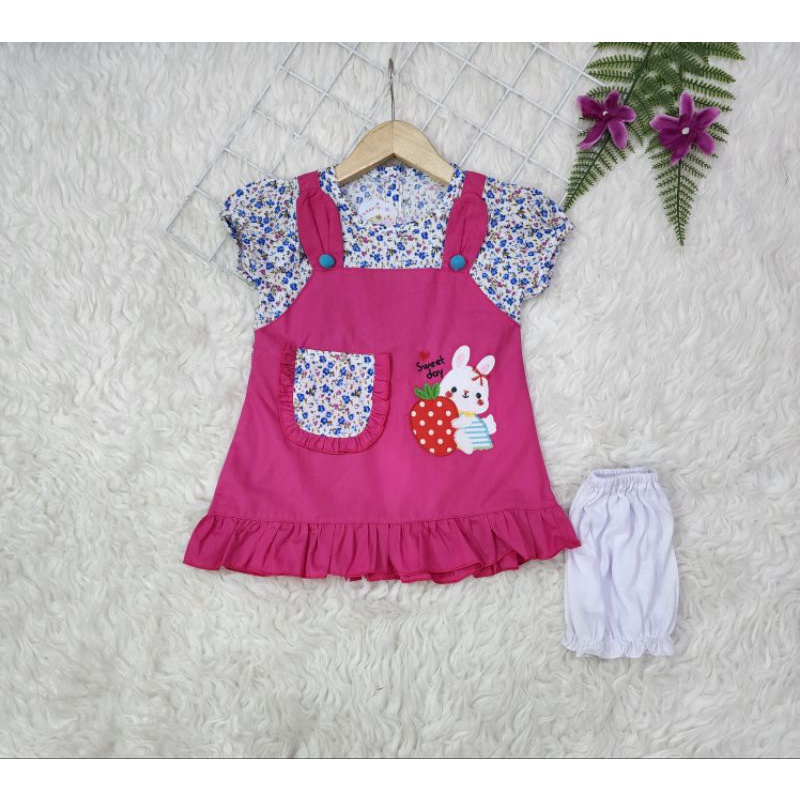 baju bayi perempuan set Dress bunny sweet