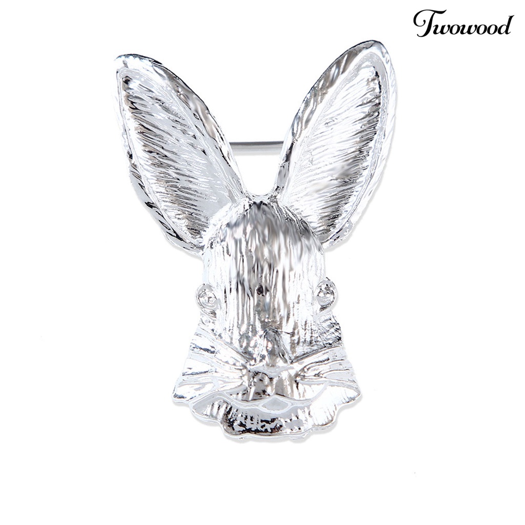 Twowood Rabbit Bros Vintage Meriah Kartun Serba Guna Bright Luster Hias Hadiah Wanita Bunny Animal Badge Suit Pin Paskah Dekorasi Untuk Artistik