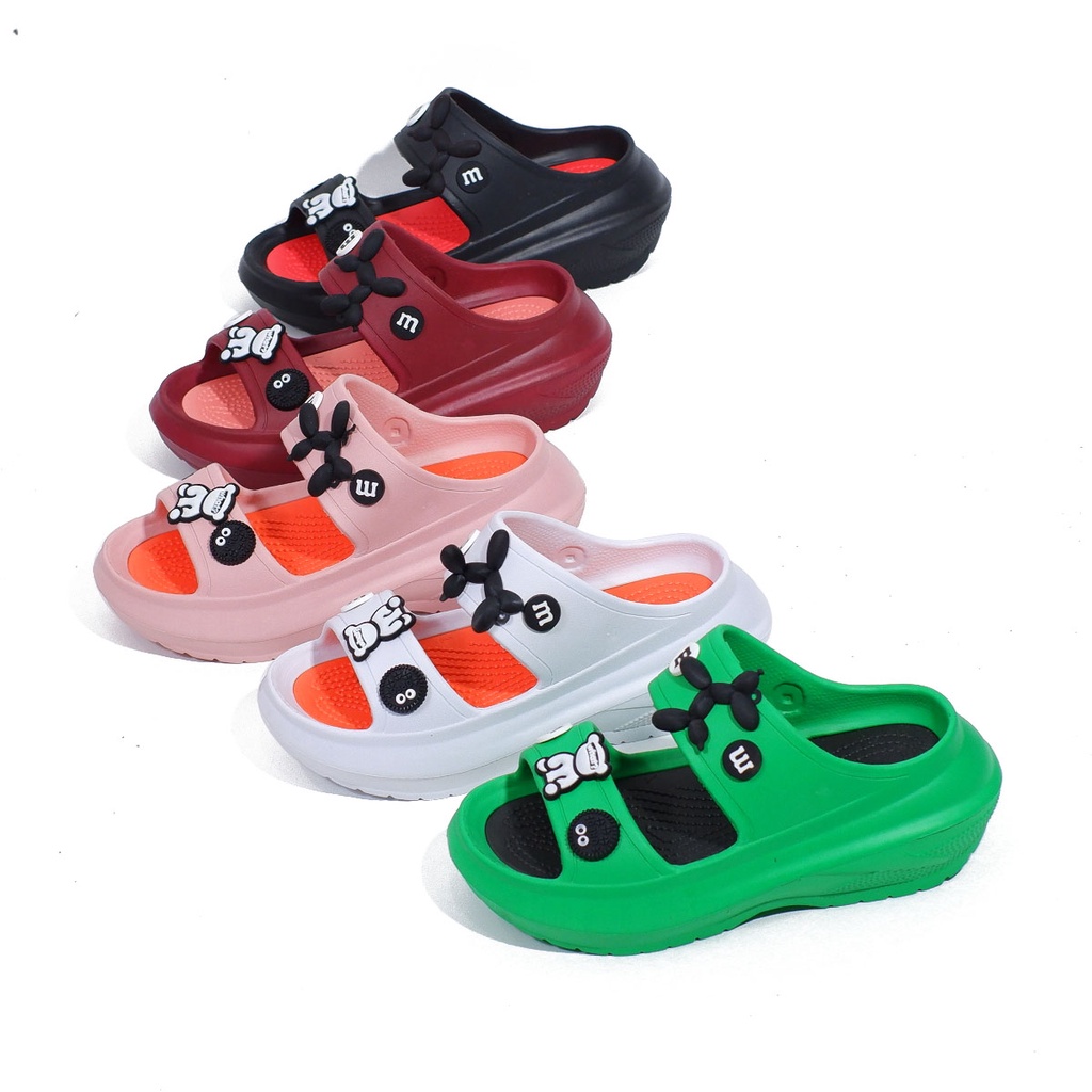 Sandal slop perempuan dewasa sendal import cewek model selop sol tinggi 6899 27B 36-40