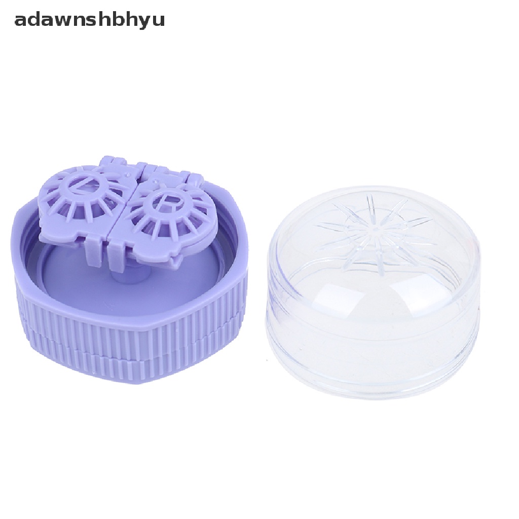 Adawnshbhyu 1X Portable Contact Lens Cleaner Case Kotak Rotasi Manual Pencuci Pembersih Travel ID