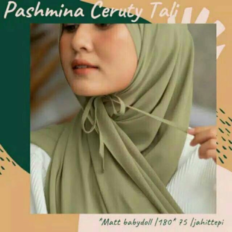 Pashmina Tali Sage Green || Pahsmina Diamond Tali Sage || Pashmina Sage || Pashmina Ceruty Tali Sage