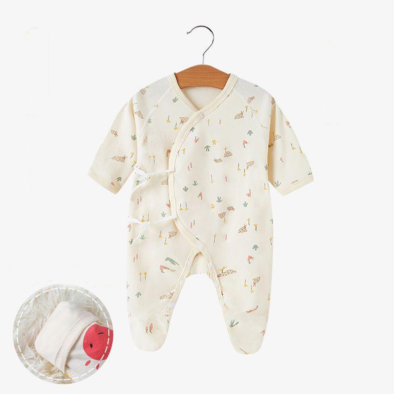 KFCAT Baju Pakaian Jumpsuit Romper Sleepsuit Kimono Bayi Lengan Panjang Kaki Tertutup Unisex Katun Motif Import Style 3-9 Bulan