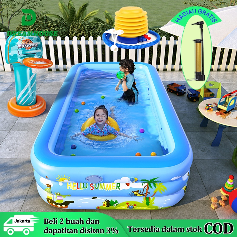 Kolam renang anak jumbo 2.1m+Pompa petak karet bahan tebal 2.1M kolamrenang anak besar murah Inflatable Swimming Pool For Kids ukuranbesar tinggi /balon renang anak/mainan kolam renang anak balon renang anak kolam karet